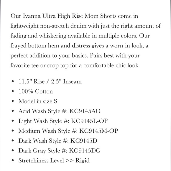 KanCan Ivanna Ultra High Waisted Mom shorts size 26 - Picture 14 of 15